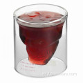 Vaso de cristal con forma de calavera de doble pared